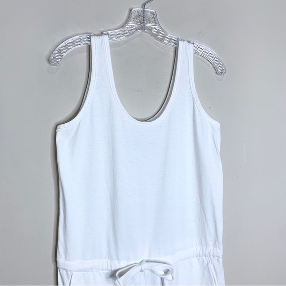 Frank & Eileen Heritage Jersey Tank Jumpsuit (Sz S) Drawstring Cropped White - Picture 3 of 12